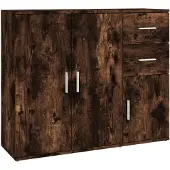 vidaXL Dressoir 91x29,5x75 cm bewerkt hout gerookt eikenkleurig