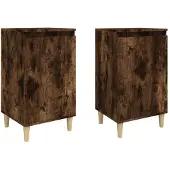 vidaXL Nachtkastjes 2 st 40x35x70 cm bewerkt hout gerookt eikenkleurig