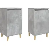 vidaXL Nachtkastjes 2 st 40x35x70 cm bewerkt hout betongrijs