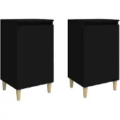 vidaXL Nachtkastjes 2 st 40x35x70 cm bewerkt hout zwart