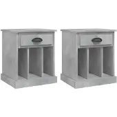vidaXL Nachtkastjes 2 st 43x36x50 cm betongrijs