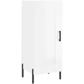 vidaXL Dressoir 34,5x34x90 cm bewerkt hout hoogglans wit