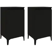 vidaXL Nachtkastjes 2 st 40x35x70 cm bewerkt hout zwart