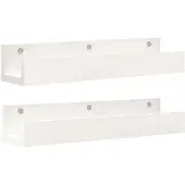 vidaXL Wandschappen 2 st 50x12x9 cm massief grenenhout wit