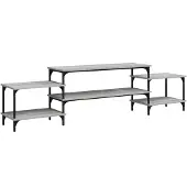 vidaXL Tv-meubel 197x35x52 cm bewerkt hout grijs sonoma eikenkleurig