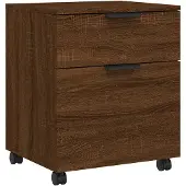 vidaXL Dossierkast verrijdbaar 45x38x54 cm bewerkt hout bruineiken