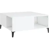 vidaXL Salontafel 80x80x36,5 cm bewerkt hout wit