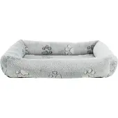 Trixie Hondenmand - Nando Hoekig Lichtgrijs - 60x50 cm, Pluche, Polyester, Schuimrubber Vulling