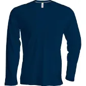 Kariban Mannen, Sportief shirt, Slank T-shirt met ronde hals, lange mouwen (L), Blauw, L