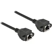 DeLOCK Network Extension Cable S/FTP RJ45 jack to RJ45 jack Cat.6A 50 cm black