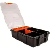 DeLOCK Sorting box with 11 compartments 220 x 155 x 60 mm orange / black