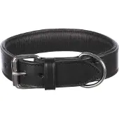 Trixie halsband hond active leer breed zwart