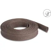 DeLOCK Braided Sleeve rodent resistant stretchable 5 m x 25 mm brown