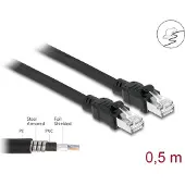 DeLOCK Network cable RJ45 Cat.6A F/UTP with inner metal sheath 0.5 m