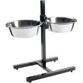 Hunter - Standaard met 2 RVS Voerbakken Basic - Hondenspullen 2 x 2,7 l - max. 50 cm, edelstahl