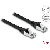 DeLOCK 80136 RJ45 Netwerkkabel, patchkabel CAT 6A S/FTP 3.00 m Zwart PUR-mantel 1 stuk(s)