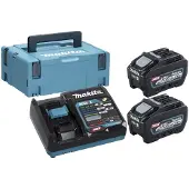 Makita Startset: 2 stuks BL4050F XGT / 40V Max / 191L47-8 accu's + DC40RA snellader (40 V, 5.0 Ah, origineel)