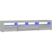 vidaXL Tv-meubel met LED-verlichting 210x35x40 cm grijs sonoma eiken