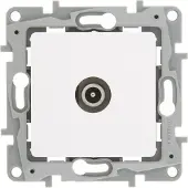 Legrand NILOE TV-antenneconnector, stekker, doorgaande verbinding, 14 dB, wit, 764552