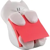 Post-It Z-Notes Dispenser Kat + 1 X Super Sticky Z-Notes, Poppy, 76 x 76 mm, 90 blaadjes/blok