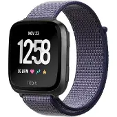 Shop4 - Geschikt voor Bandje geschikt voor Fitbit Versa - Nylon Paars