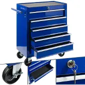 Arebos Werkplaatswagen - Gereedschapswagen met 5 Lades - Blauw