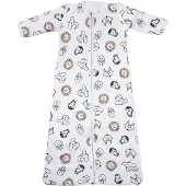Meyco baby slaapzak met afritsbare mouwen Animal wit/bruin/zwart 60 cm unisex | Maat: 60