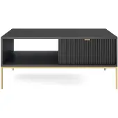 Selsey Salontafel Louis | spaanplaat zwart 104x46x68 cm salontafels | NADUVI