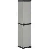 vidaXL Tuinkast met 3 schappen 34x40x168 cm grijs en zwart