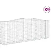 vidaXL Schanskorven 9 st gewelfd 400x50x140/160 cm ijzer