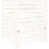 vidaXL Compostbak 82,5x82,5x99,5 cm massief grenenhout wit