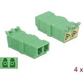 DeLOCK Optical Fiber Coupler with laser protection flip LC Duplex female to LC Duplex female 4 pieces