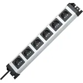 Kopp 226720018 Stekkerdoos 6-voudig Grijs, Zwart Randaarde stekker 1 stuk(s)
