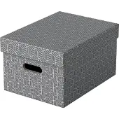 Esselte Home Opbergdoos 628283 Middelgroot 100% Gerecycled Karton Grijs 265 x 365 x 205 mm 3 Stuks