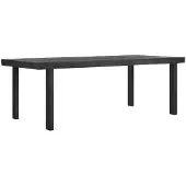 DTP Home Dining table Beam BLACK,78x275x100 cm, 8 cm recycled teakwood top (Zwart, 275x100x78cm)
