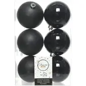 Décoris Kerstballen set | | Ø 8 cm | 6 stuks (Zwart)