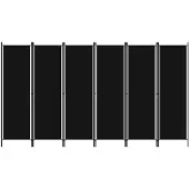 vidaXL Vida 6-Paneel Kamerscherm - Zwart, 300 x 180 cm