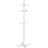 Zeller baby/kinderkamer kapstok - 10 haken - hout - wit - 38 x 124 cm