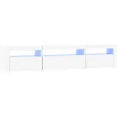 vidaXL Tv-meubel met LED-verlichting 195x35x40 cm wit