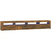 vidaXL Tv-meubel met LED-verlichting 240x35x40 cm gerookt eikenkleurig