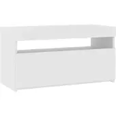 vidaXL Tv-meubel met LED-verlichting 75x35x40 cm hoogglans wit