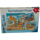 Ravensburger puzzel Grote bouwvoertuigen - 3x49 stukjes - kinderpuzzel