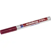 Edding 751 Permanent Lakmarker Rood Fijn Ronde punt 1 - 2 mm Waterbestendig
