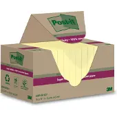 Post It Post-it sticky notes Super Sticky Recycling Notes 622 RSS12CY, B 47,6 x D 47,6 mm, PEFC papier, geel, 12 pads, 70 vellen/pad