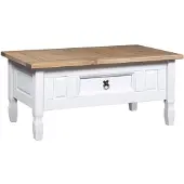 vidaXL Salontafel 100x55x44 cm Mexicaans grenenhout Corona-stijl wit