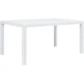 vidaXL Tuintafel 150x90x72 cm rattan-look kunststof wit