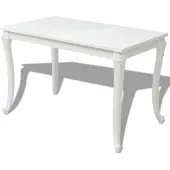 vidaXL Eettafel 116x66x76 cm hoogglans wit