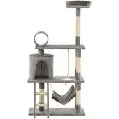 vidaXL Kattenkrabpaal met sisal krabpalen 140 cm grijs
