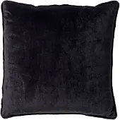Dutch decor - FINN - Sierkussen 60x60 cm - velvet - effen kleur - Raven - zwart