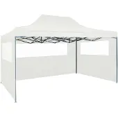 vidaXL Partytent met 3 zijwanden inklapbaar 291x413x315 cm wit